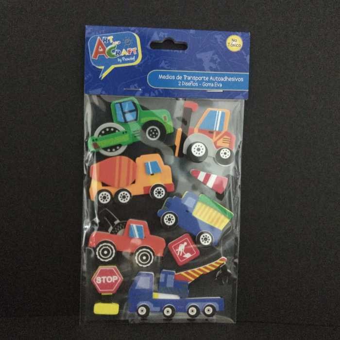 Figuras Medios de Transporte Goma EVA Autoadhesivos Art & Craft